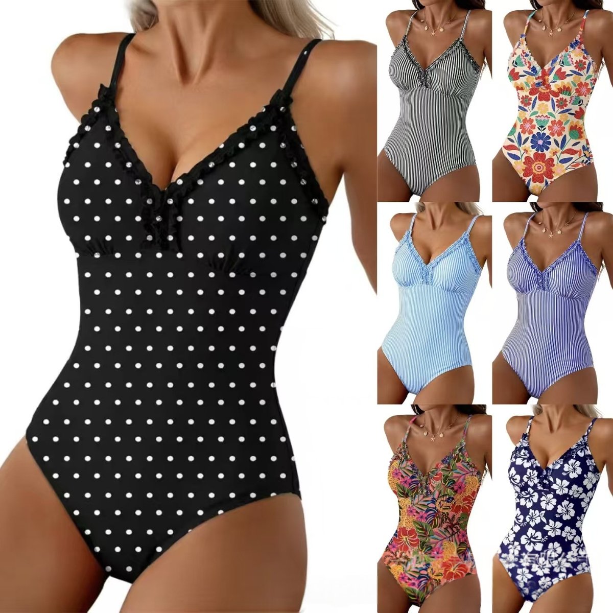 Womens New One-Piece Swimsuit With Floral Print