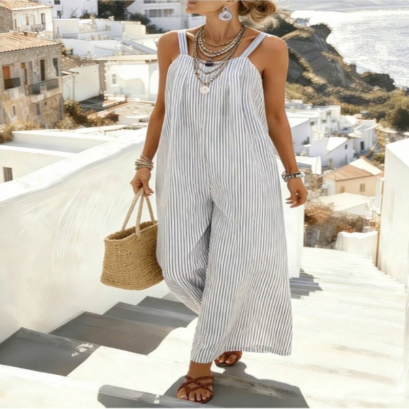 New Striped Strap Sleeveless Dress For Women
