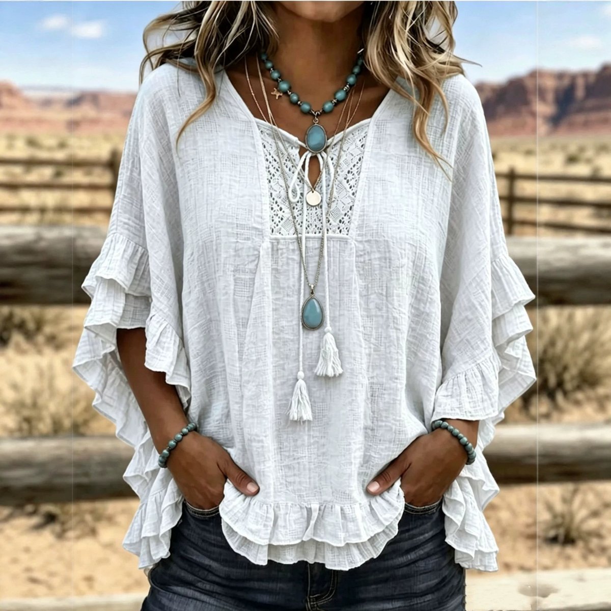 Seasonal European And American Cross-border V-neck Top