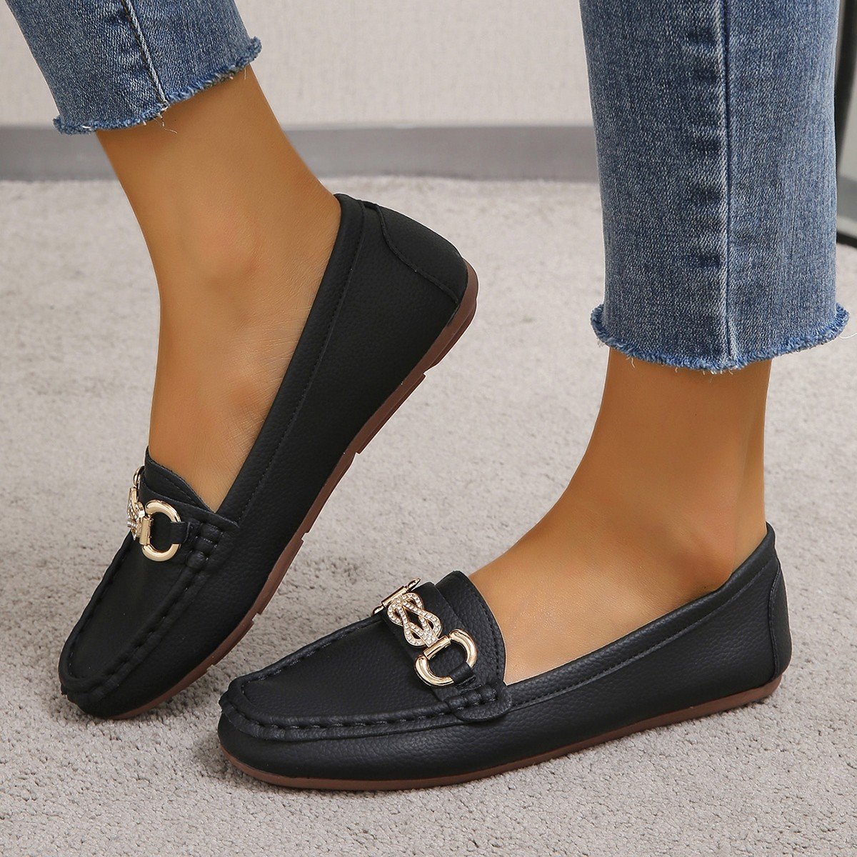 New Korean-style Round-toe Slip-on Loafers