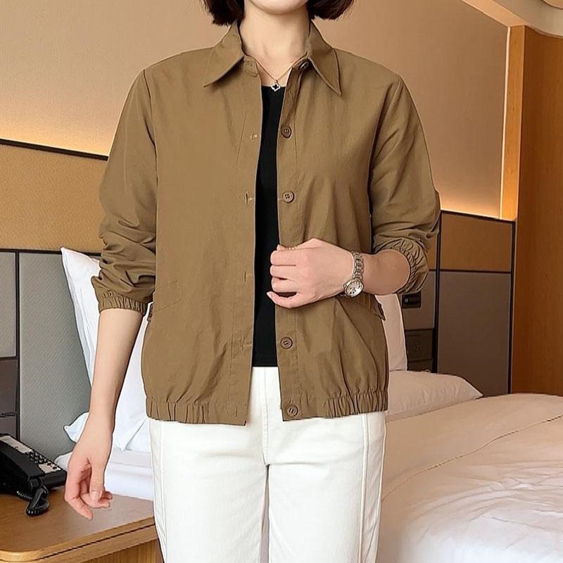 Womens Versatile Casual Loose-fitting Cropped Jacket