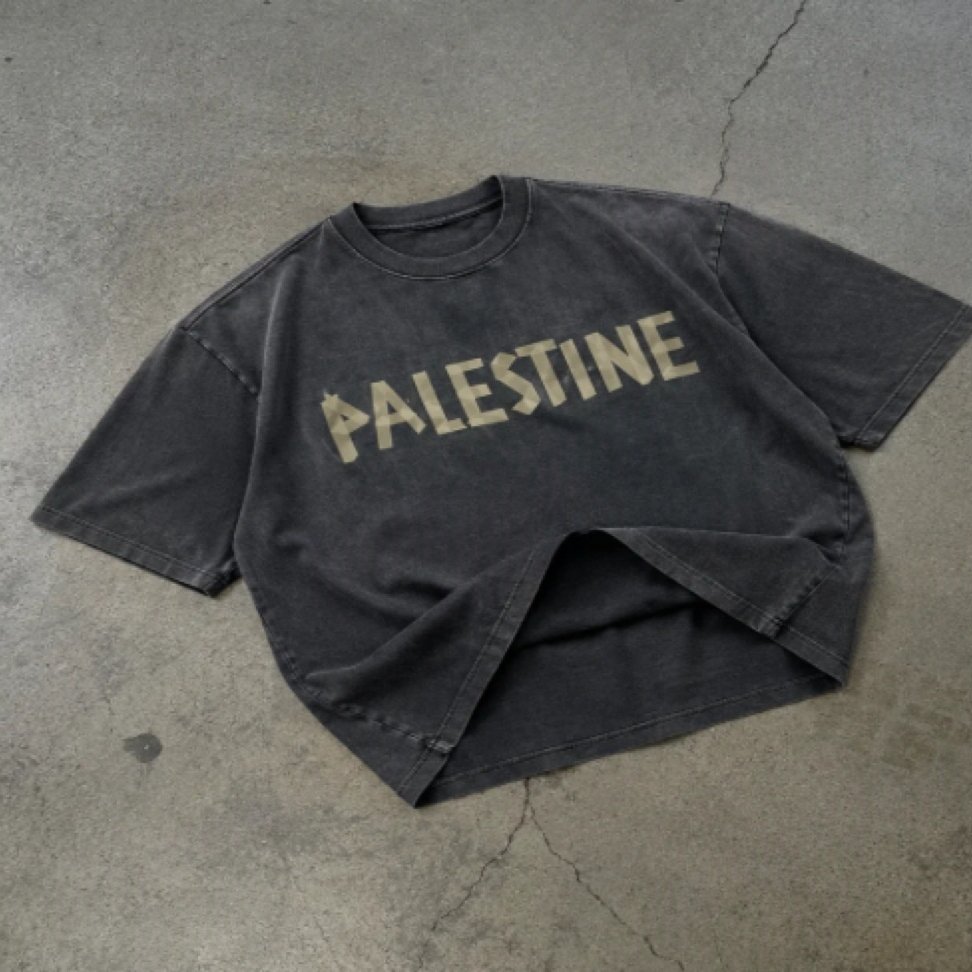 Short-sleeve T-shirt Unisex Vintage Stone-washed High-street Basic Style