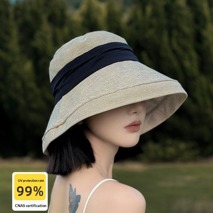 Japanese-style High-quality Large-brimmed Bucket Hat For Women Summer Season