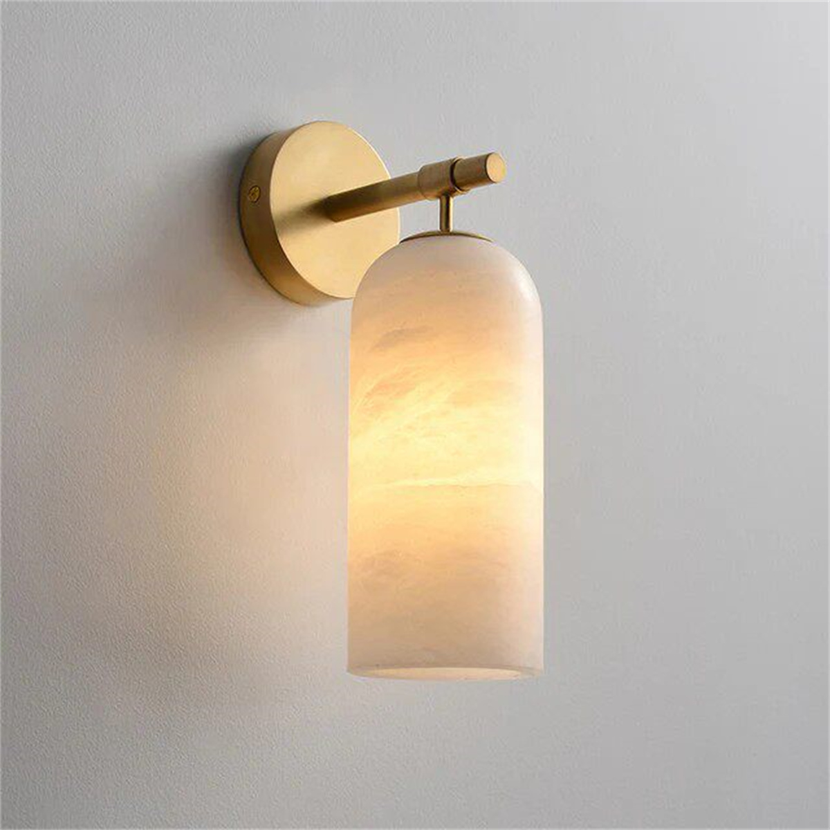 Simple Marble Copper Wall Lamp In Spain