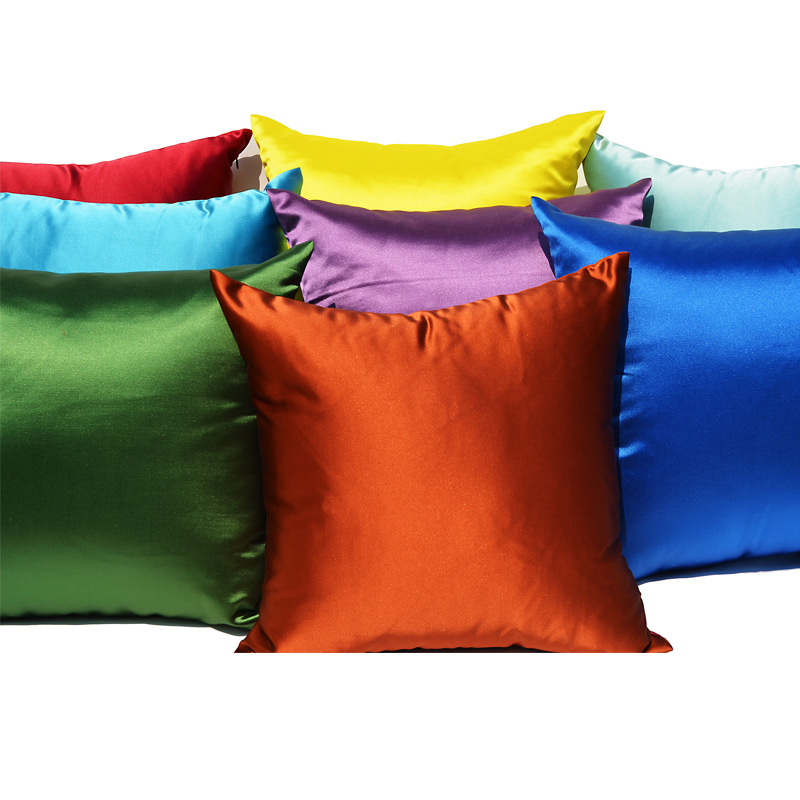 Simulation Silk Satin Solid-color Pillow Cushion Cover