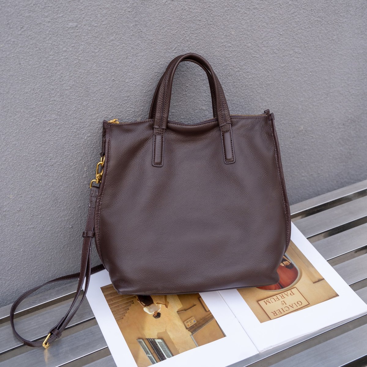 Top-grain Leather Versatile Tote Bag For Women