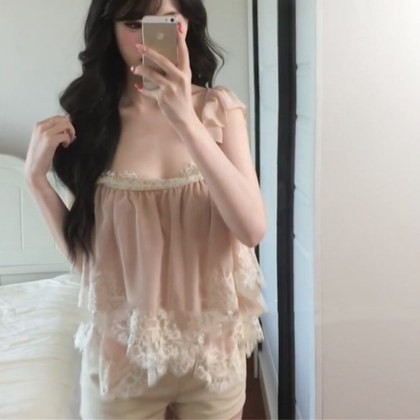 Lace Ruffled-strap Camisole For Women Summer Style