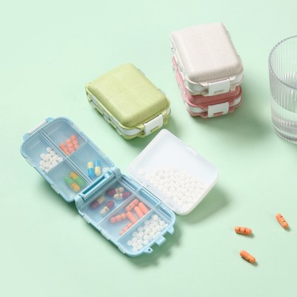Double-layered 8-compartment Folding Pill Organizer Portable Airtight And Dustproof