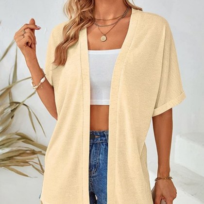 New Womens Casual Solid-color Tunic Blouse