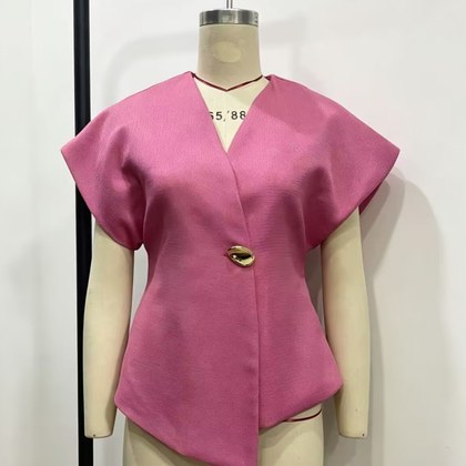 Womens Fashion Versatile Elegant Short-sleeve Blouse