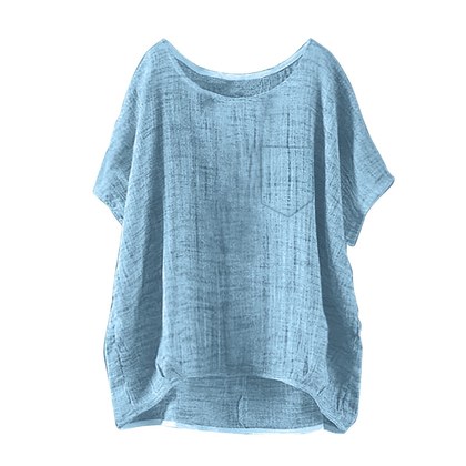 Womens Casual Loose-fitting Beach Top With Pockets