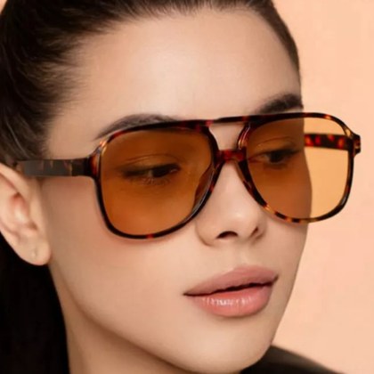 Womens Personalized Oversized Tortoiseshell Sunglasses
