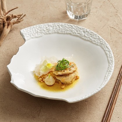 High-end White Aesthetic Dish Presentation Plate