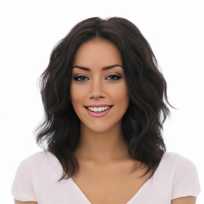 Womens High-temperature Fiber Wig With Middle Part