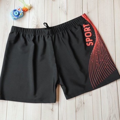 Mens Loose-Fit Plus-Size Printed Swim Trunks