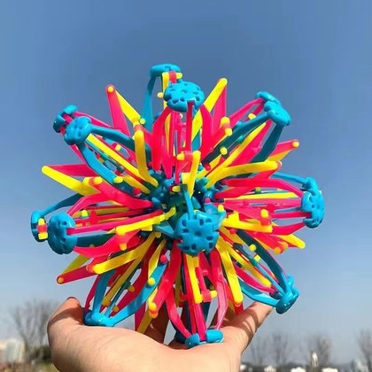 Glowing Magic Telescopic Ball - Expanding Blooming Toy for Kids Outdoor Play Night Market Street Vendor Supply