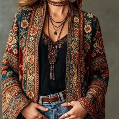 Elegant Artistic And Vintage Womens Coat