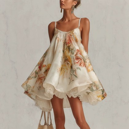 Irregular-hemline Vacation Dress
