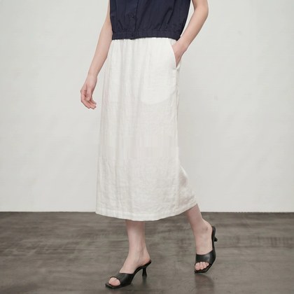 High-waisted Slimming Linen Straight Skirt For Women