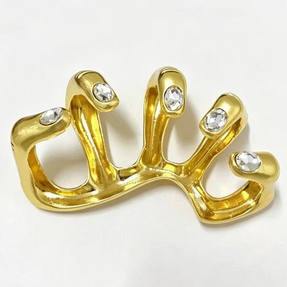 Over-the-top Metal Ring With Diamond-studded Handle
