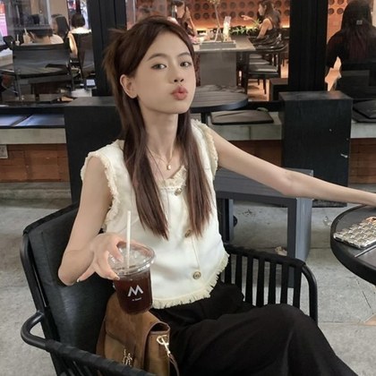 Sweet And Spicy Style Figure-flatterin Versatile Outerwear Tassel Vest