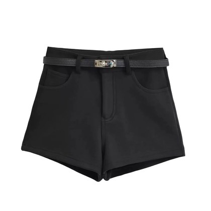 Sexy Velvet-Trimmed High-Waisted Chic Casual Outerwear Hot Pants