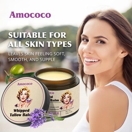 Only Supports Self Pickup With Waybill Amococo Whipped Tallow Balm Deep Hydration & Soothing Natural Beauty Cream For Face, Body Lips Universal Skin…