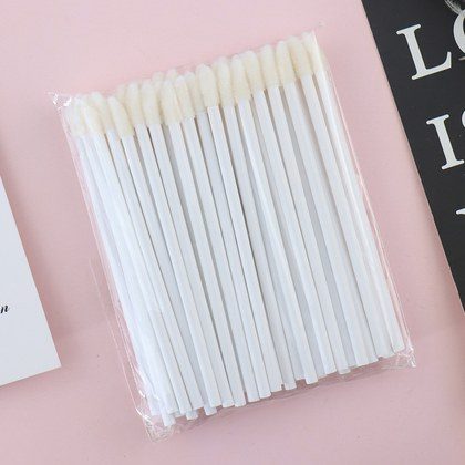 Hollow lip brush-white-50 pcs-1 pack