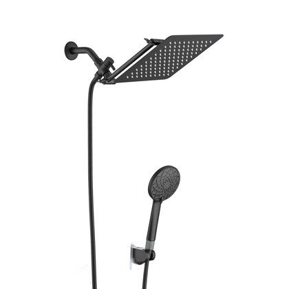Shower Head, 10 Inch High Pressure Rainfall Shower Head Handheld Shower Combo With 11 Inch Extension Arm, 6 Settings Adjustable Anti-leak Shower Hea…