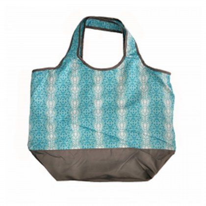AT FIRST Reusable Eco-Friendly Shopping Bag Protable Foldable Storage Bag 2Sizes AFW553-blue&white-700041