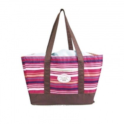Large Supermarket Shopping Bag Eco Grocery Shoulder Bag Tote Foldable Reusable 5869 Red Strip 700210