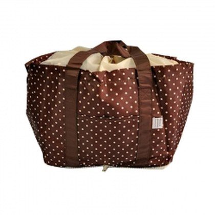 Large Supermarket Shopping Bag Eco Grocery Shoulder Bag Tote Foldable Reusable 5291 Brown Point 700213