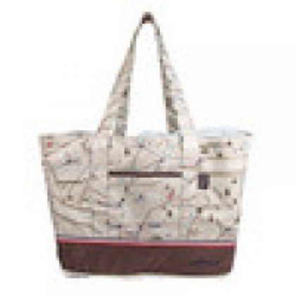 Large Supermarket Shopping Bag Eco Grocery Shoulder Bag Tote Foldable Reusable 5724-beige Map-700218