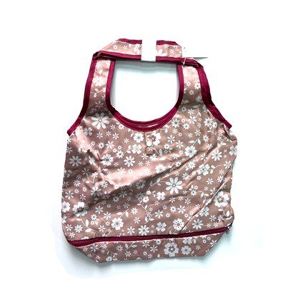 Reusable Shopping Bag Retractable Zipper Foldable Storage Tote Bag Eco-Friendly AFG108-pink-700053