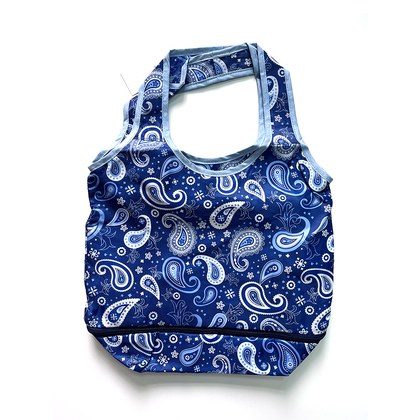 Reusable Shopping Bag Retractable Zipper Foldable Storage Tote Bag Eco-Friendly