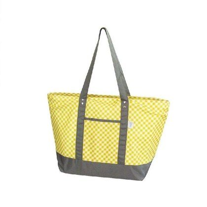 Picnic Camping Large Insulated Cooler Bag Reusable Shopping Bag Shoulder Tote AU Yellow Grid