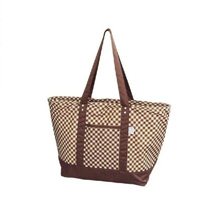 Picnic Camping Large Insulated Cooler Bag Reusable Shopping Bag Shoulder Tote AU Brown Grid