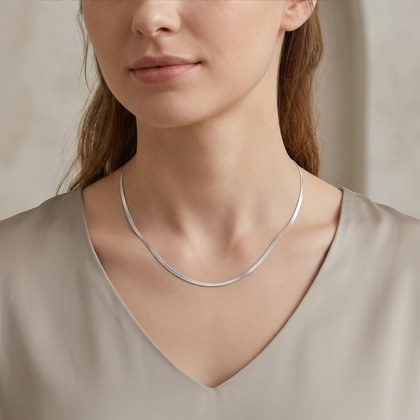 925 Sterling Silver Elegant  Snake Chain Necklace with Lobster Clasp and Extension