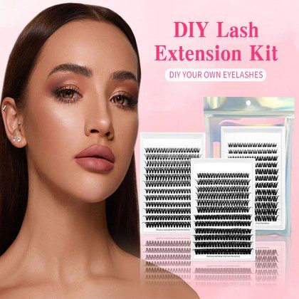 DIY Lash Extension Kit 280pcs Individual Lash Clusters D Curl 30D 40D Thick Volume Eyelash Clusters 0.07D 9-16MM Mixed Length Reusable Soft Natural …
