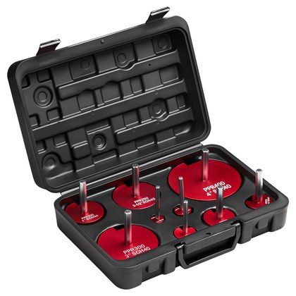 PVC Pipe Reamer Kit, 9-Piece, PVC Fitting Socket Saver, Includes 1/2", 3/4", 1", 1-1/4", 1-1/2", 2", 2-1/2", 3", 4", Fits Standard 1/2" Drills, Plum…
