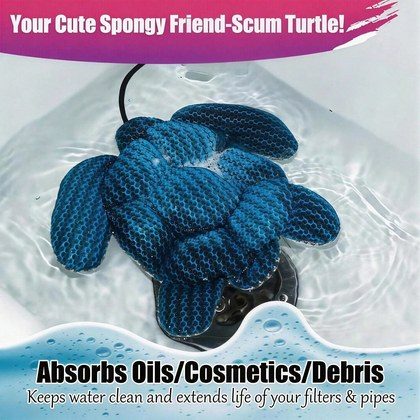 Stingray Turtle Design Floating Scum Cleaner, 3D Honeycomb Mesh Washable Reusable Sponge For Hot Tub Spa Pool Bathtub, Effectively Absorbs Oils Scum…