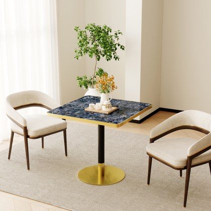 Squard Modern Dinning Table 31.5 Inches Bistro Table Tulip Table With Faux Marble Top,Easy Assemble,Sturdy Metal Frame Diameter