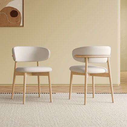 Mid-Century Modern Wood Feet Dining Chair  Set Of 2  -Stylish Wooden Chairs For Dining Room, Kitchen, Or Living Room, Comfortable & Durable, Easy To…