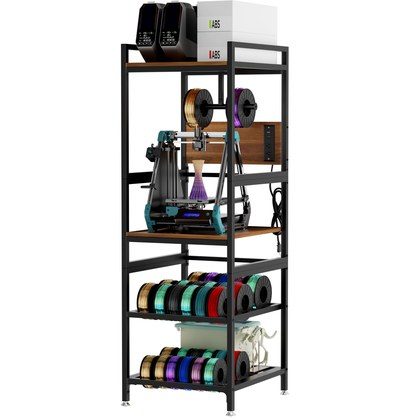 3D Printer Stand With Filament Storage, Heavy-Duty Metal Frame, T-Type Filament Holder, Built-in Power Panel, Open Frame Printer Workstation For Hom…