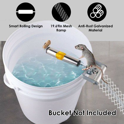 Rolling Mouse Trap With 19.69in Mesh Ramp, Humane Galvanized Metal Rat Trap, Reusable Catch Multiple Mice, Easy To Clean For Home Garage Warehouse B…