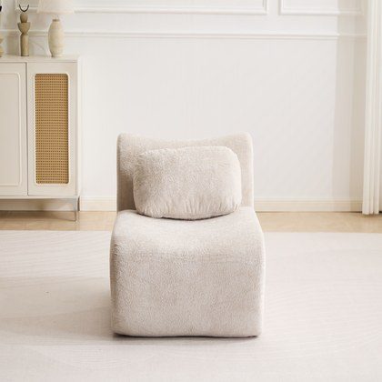 Compression Wave Sofa, Convertible Floor Sofa Bed, DIY Boneless Modular Sectional Sofa, No Assembly Required, Rabbit Velvet Fabric, With 1 Single So…