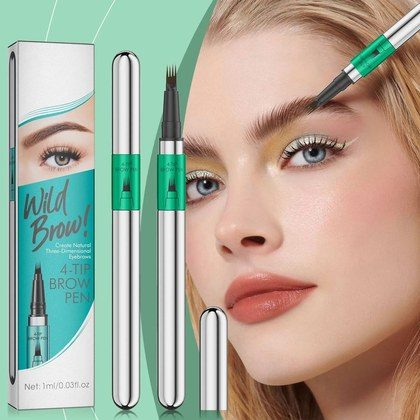 Microblading Eyebrow Pen,Waterproof Eye Brow Pen With 4-Fork-Tip Liquid Brow Pen For Natural Looking Defined Eyebrows,01,02,03