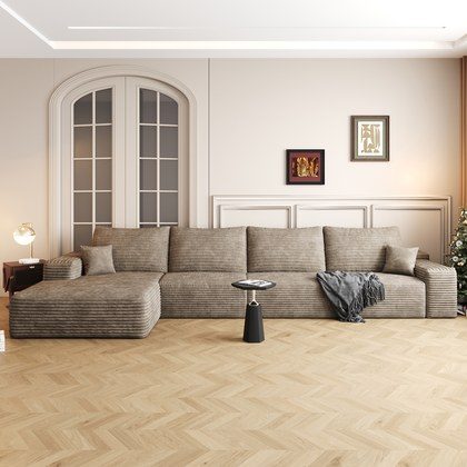135  Cloud Sectional Couch With L-Shape Chaise,Modern Modular Sofa With Deep Seat, Upholstered Couches For Living Room Bedroom,No Assembly Required,…