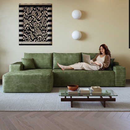 107  Cloud Sectional Couch With L-Shape Chaise,Modern Modular Sofa With Deep Seat, Upholstered Couches For Living Room Bedroom,No Assembly Required,…