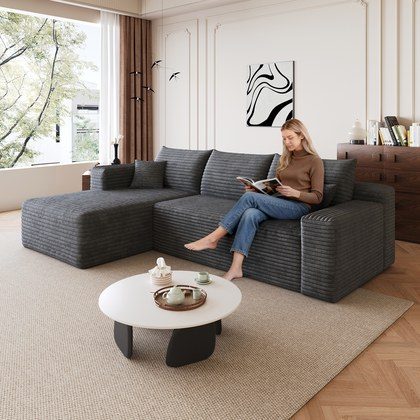 95  Cloud Sectional Sofa,Modern Minimalist Upholstered Couches, Comfort U Shaped Sofa For Living Room,Deep Seat Corner Couch,No Assembly Required,Da…